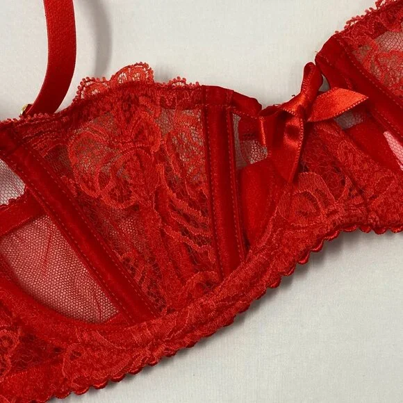 Agent Provocateur Rozlyn Red Lace Bra 32B - Picture 12 of 16